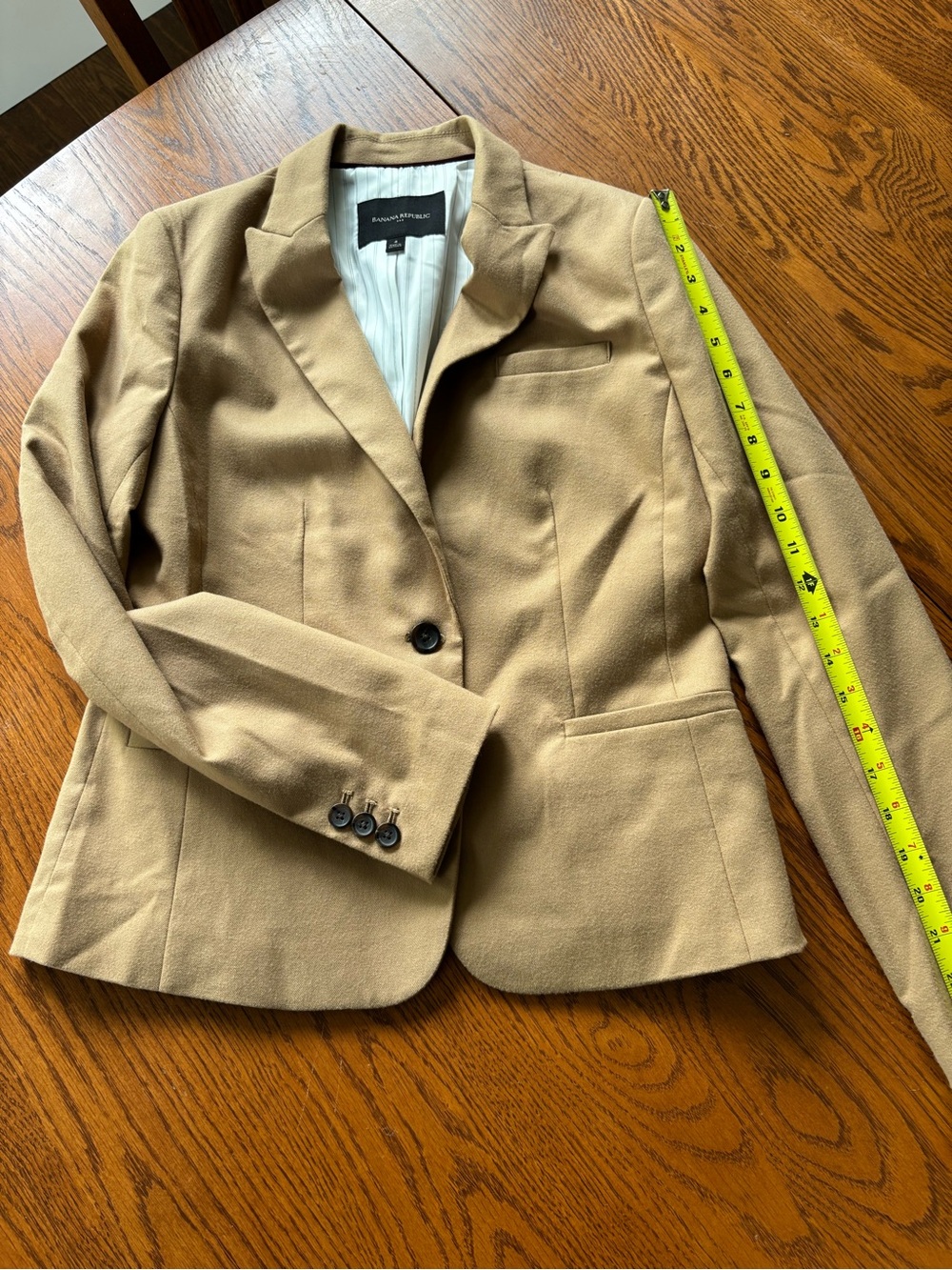 Wool-Blend Tailored Blazer in Camel - Banana Republic